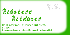 nikolett wildpret business card